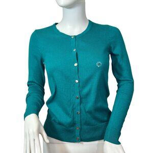 NY & Co 7th Avenue  Teal Green Cardigan XS Petite Button Up Long Sleeve Casual